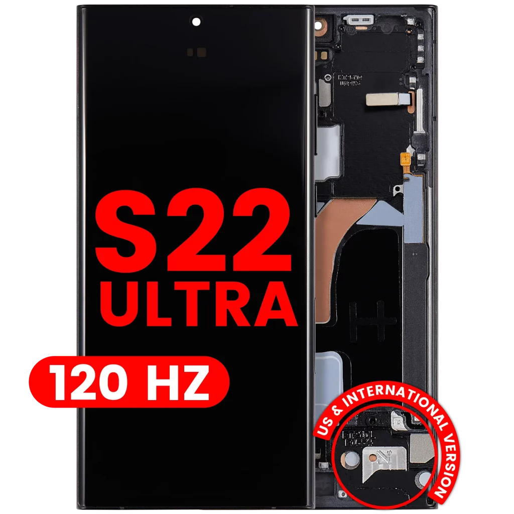 OLED Assembly With Frame For Samsung Galaxy S22 Ultra 5G (US & International Version) (Aftermarket Pro) (120Hz) (Graphite / Sky Blue / Red)