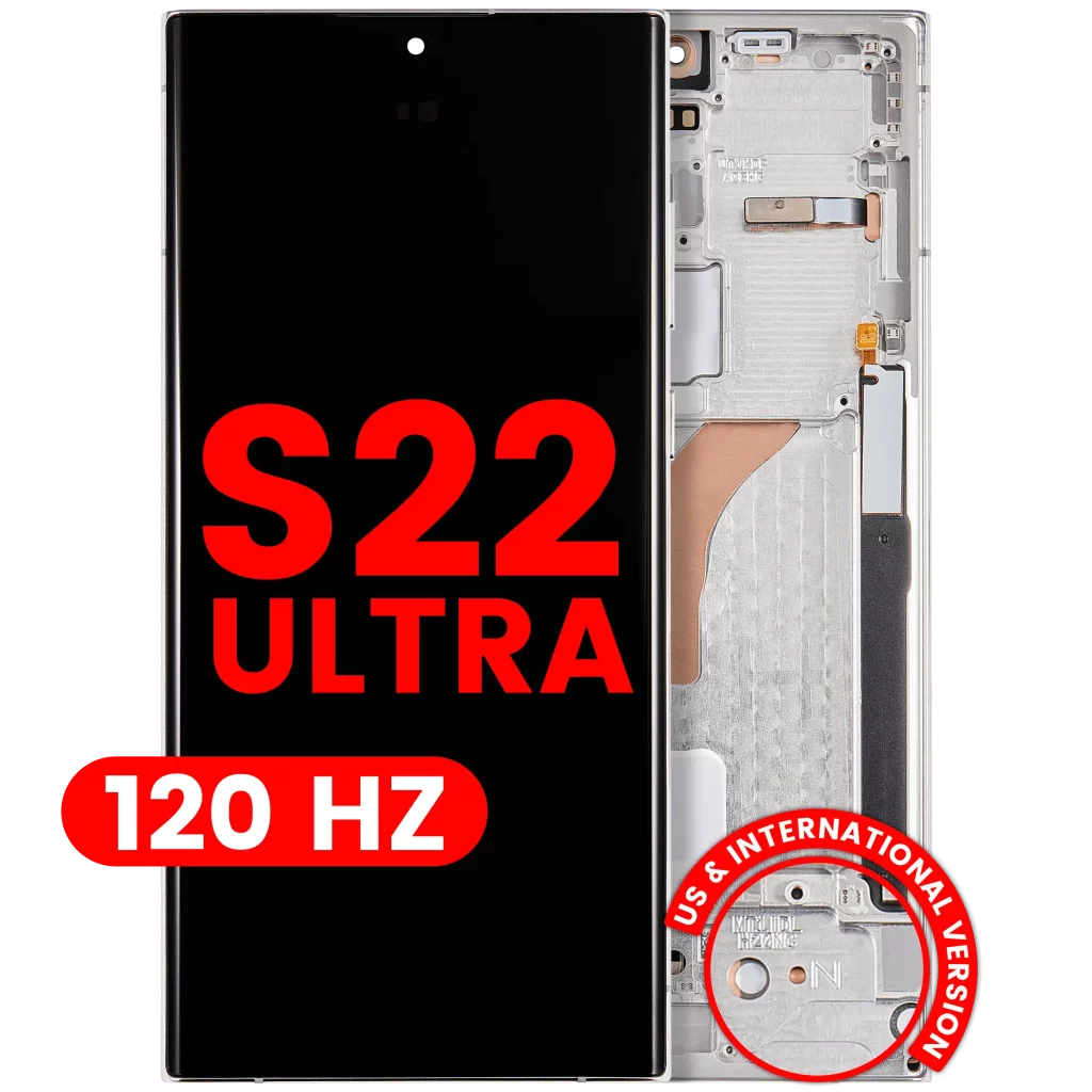 OLED Assembly With Frame For Samsung Galaxy S22 Ultra 5G (US & International Version) (Aftermarket Pro) (120Hz) (Phantom White)