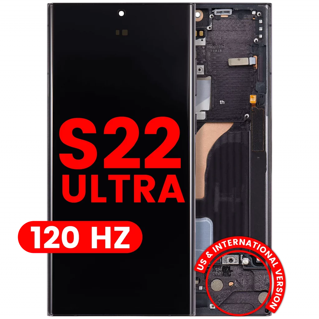OLED Assembly With Frame For Samsung Galaxy S22 Ultra 5G (US & International Version) (Aftermarket Pro) (120Hz) (Phantom Black)