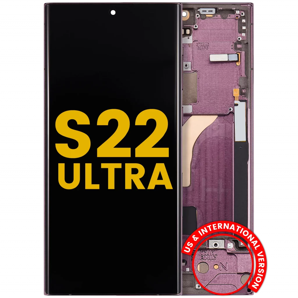 OLED Assembly With Frame For Samsung Galaxy S22 Ultra 5G (US & International Version) (Refurbished) (Burgundy)