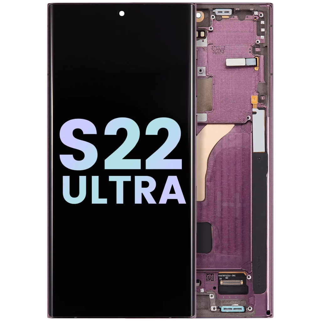 OLED Assembly With Frame For Samsung Galaxy S22 Ultra 5G (Service Pack) (Burgundy)