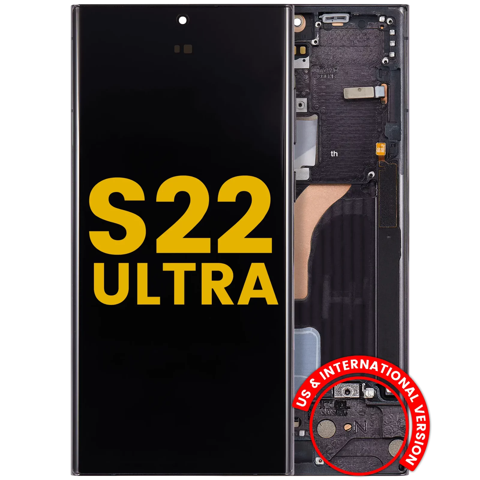 OLED Assembly With Frame For Samsung Galaxy S22 Ultra 5G (US & International Version) (Refurbished) (Phantom Black)