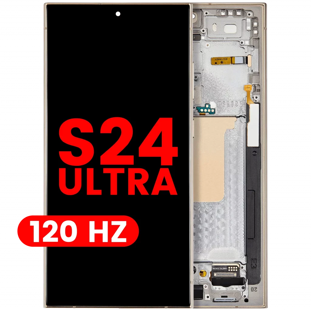 OLED Assembly With Frame For Samsung Galaxy S24 Ultra (US & International Version) (Aftermarket Plus) (120Hz) (Titanium Yellow)