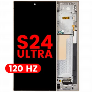 OLED Assembly With Frame For Samsung Galaxy S24 Ultra (US & International Version) (Aftermarket Plus) (120Hz) (Titanium Yellow)