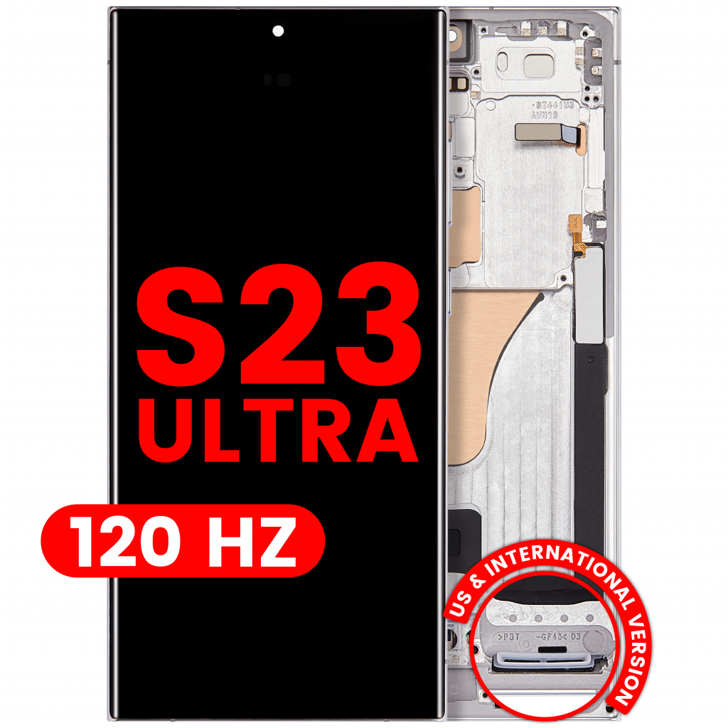 OLED Assembly With Frame For Samsung Galaxy S23 Ultra (US & International) (Aftermarket Pro) (120Hz) (Sky Blue)