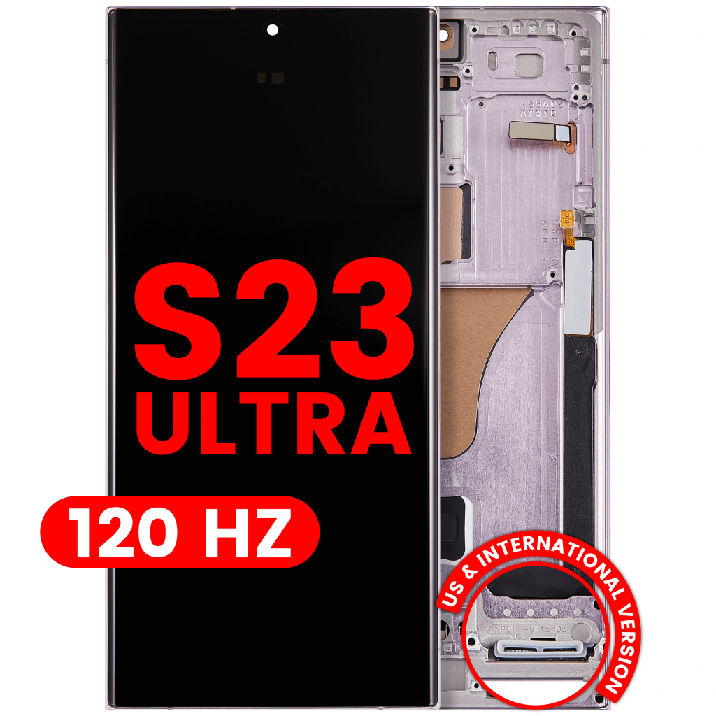 OLED Assembly With Frame For Samsung Galaxy S23 Ultra (US & International) (Aftermarket Pro) (120Hz) (Lavender)