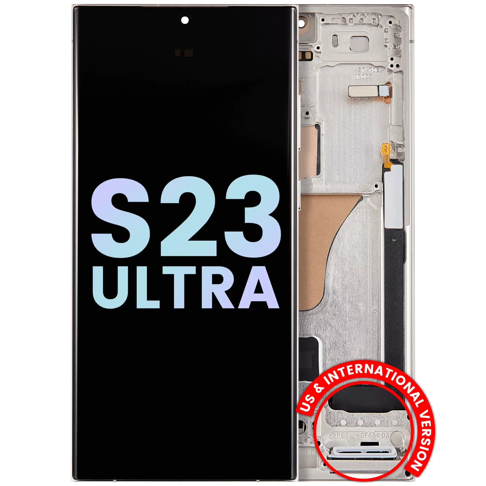 OLED Assembly With Frame For Samsung Galaxy S23 Ultra 5G (US & International) (Service Pack) (Cream)
