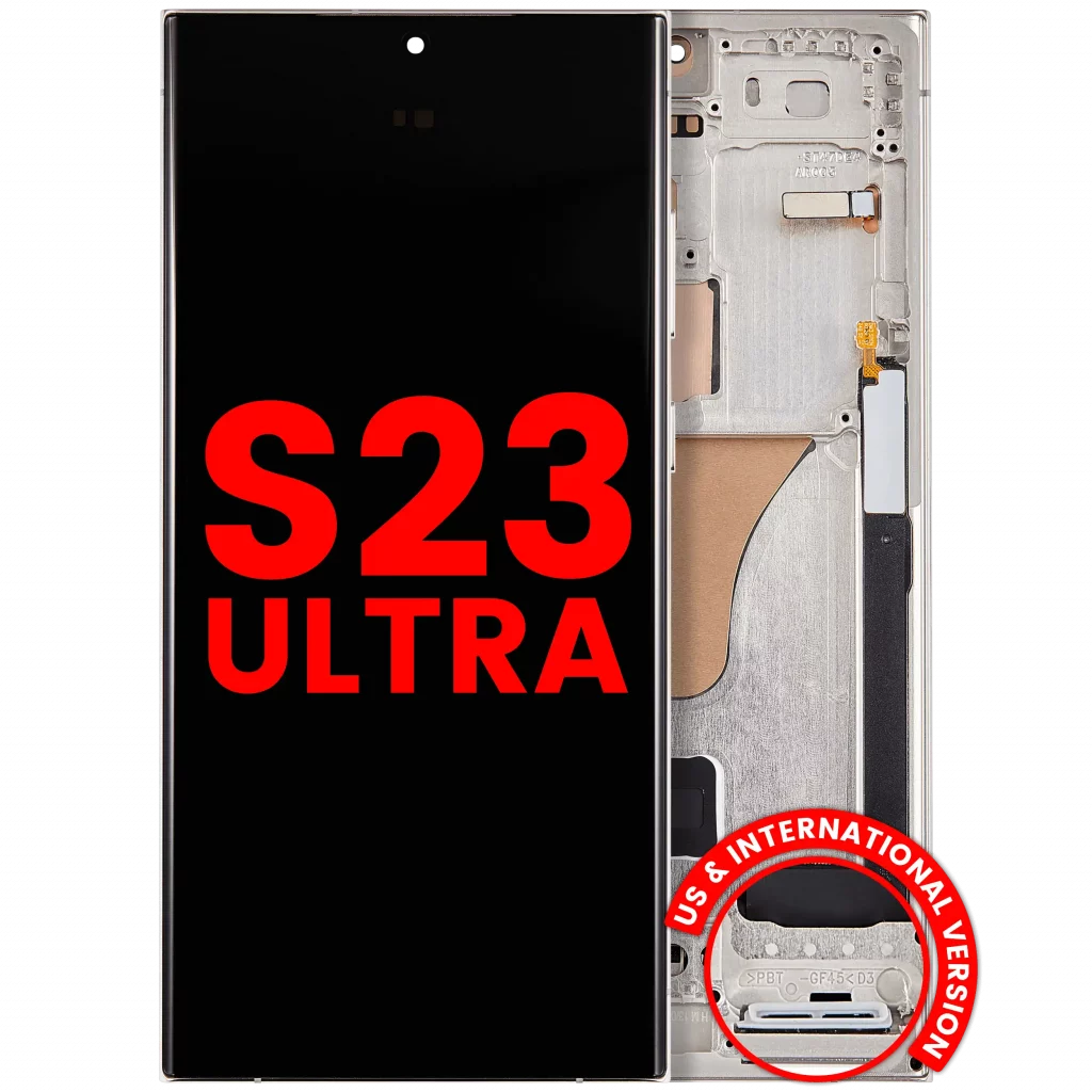 OLED Assembly With Frame For Samsung Galaxy S23 Ultra (US & International) (Aftermarket Plus) (Cream)