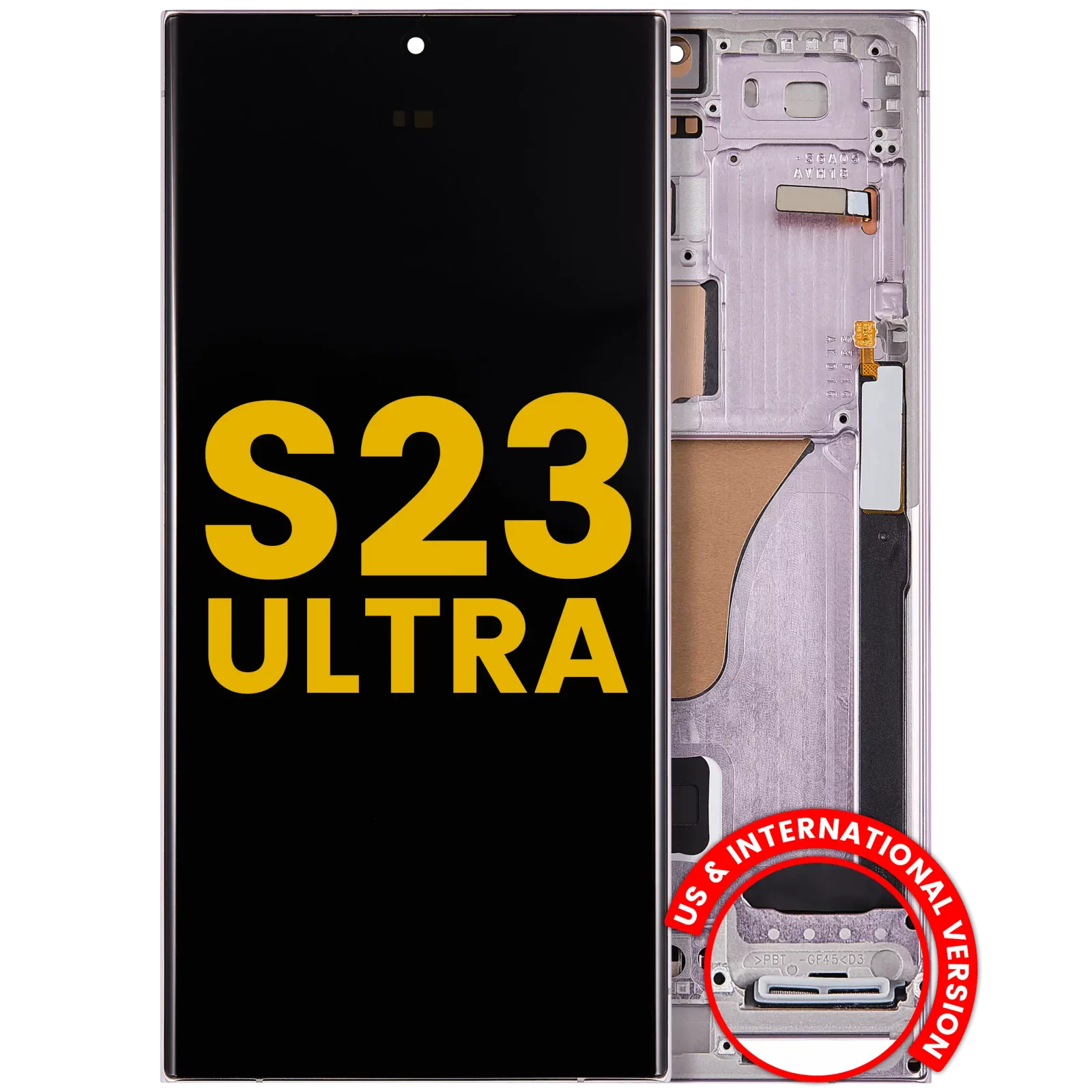 OLED Assembly With Frame For Samsung Galaxy S23 Ultra (US & International) (Refurbished) (Lavender)