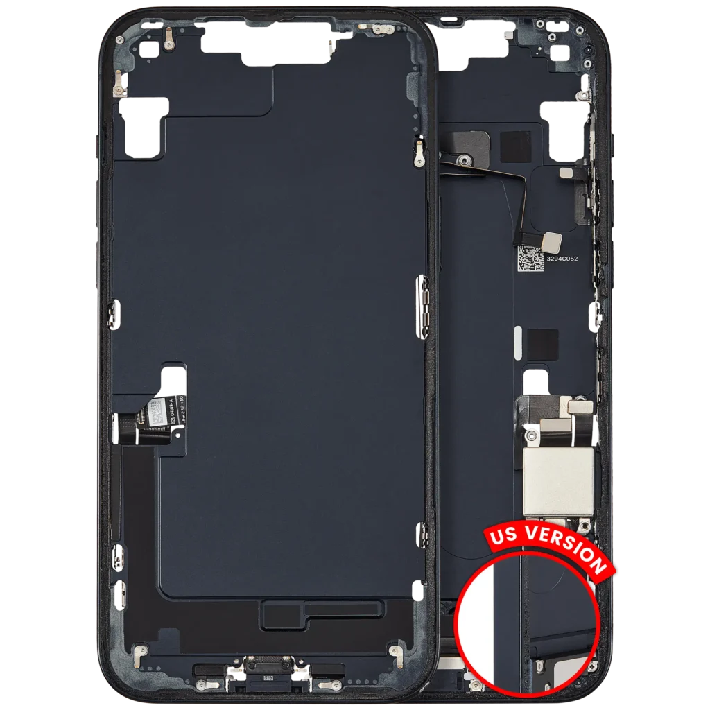 Mid-Frame Housing W/ Charging Port Flex & Small Parts For iPhone 14 Plus (US Version) (Used OEM Pull: Grade C) (Midnight)