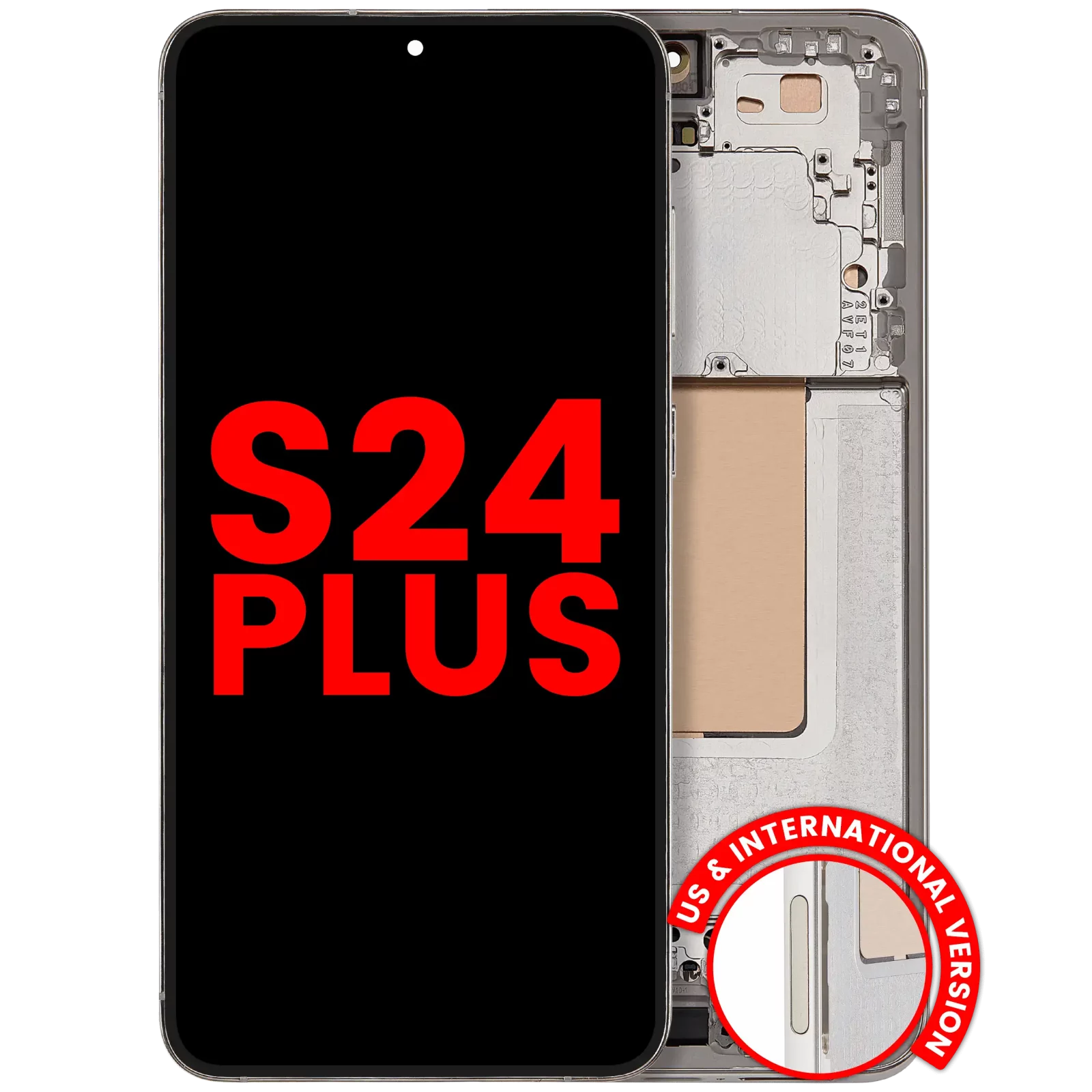 OLED Assembly With Frame For Samsung Galaxy S24 Plus 5G (US & International Version) (Aftermarket Plus) (Amber Yellow)