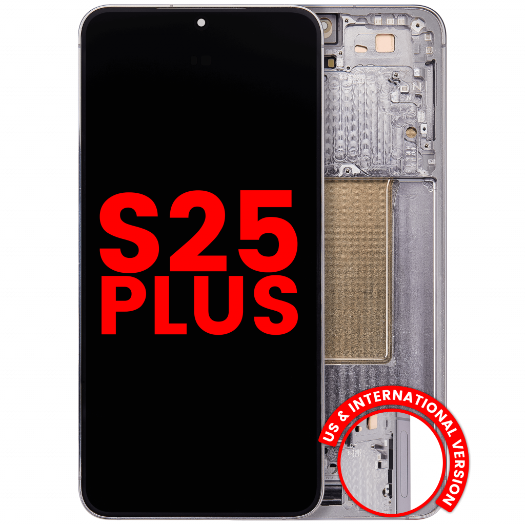 OLED Assembly With Frame For Samsung Galaxy S25 Plus 5G (US & International Version) (Aftermarket Plus) (Silver Shadow)