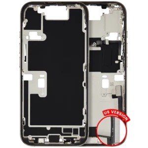 Mid-Frame Housing W/ Charging Port Flex & Small Parts For iPhone 16 Pro (US Version) (Used OEM Pull: Grade C) (Natural Titanium)