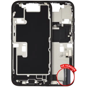 Mid-Frame Housing W/ Charging Port Flex & Small Parts For iPhone 16 Pro (US Version) (Used OEM Pull: Grade A) (Black Titanium)