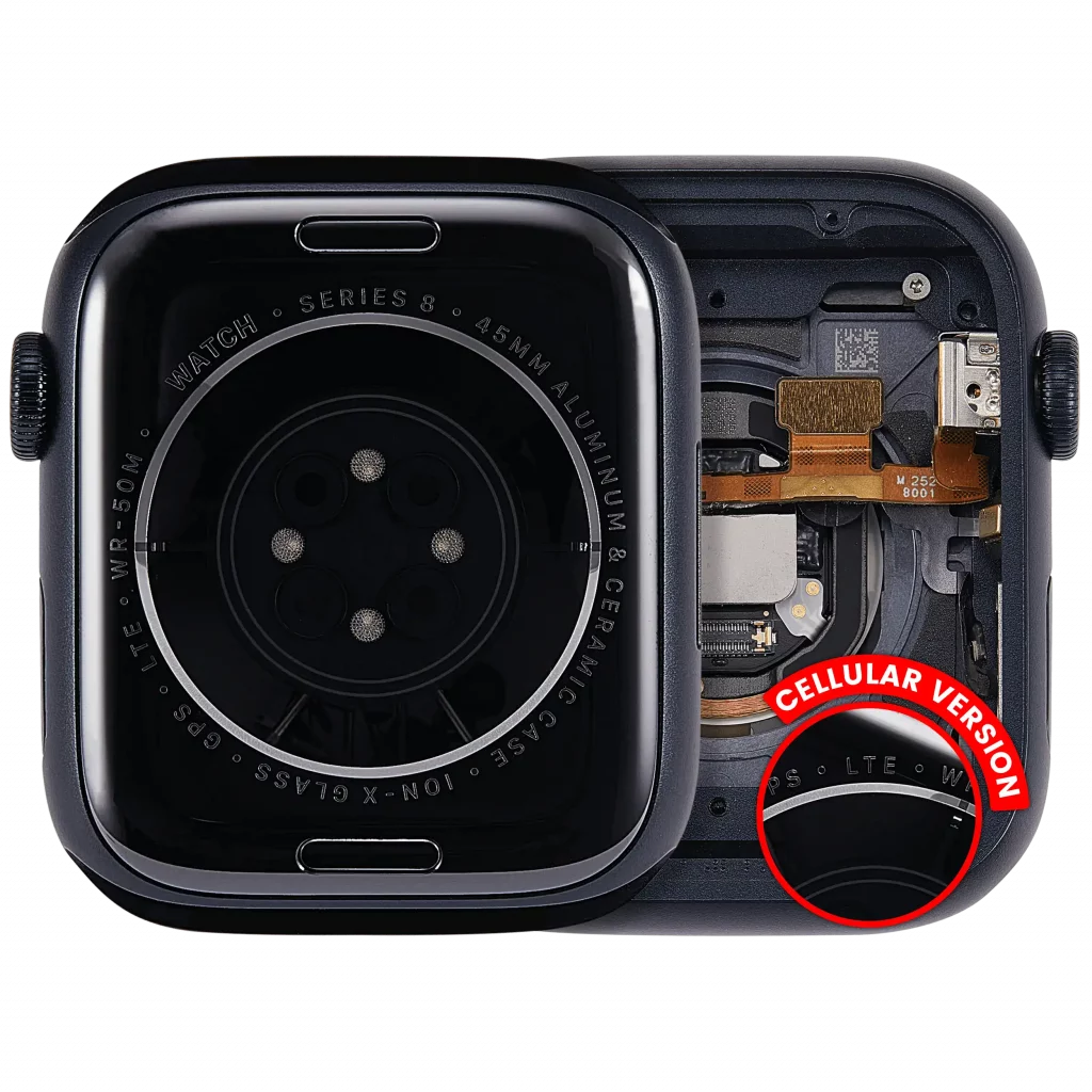 Housing Assembly Compatible For Watch Series 8 (45MM) (Used OEM Pull: Grade A) (Cellular Version) (Aluminum / Midnight)