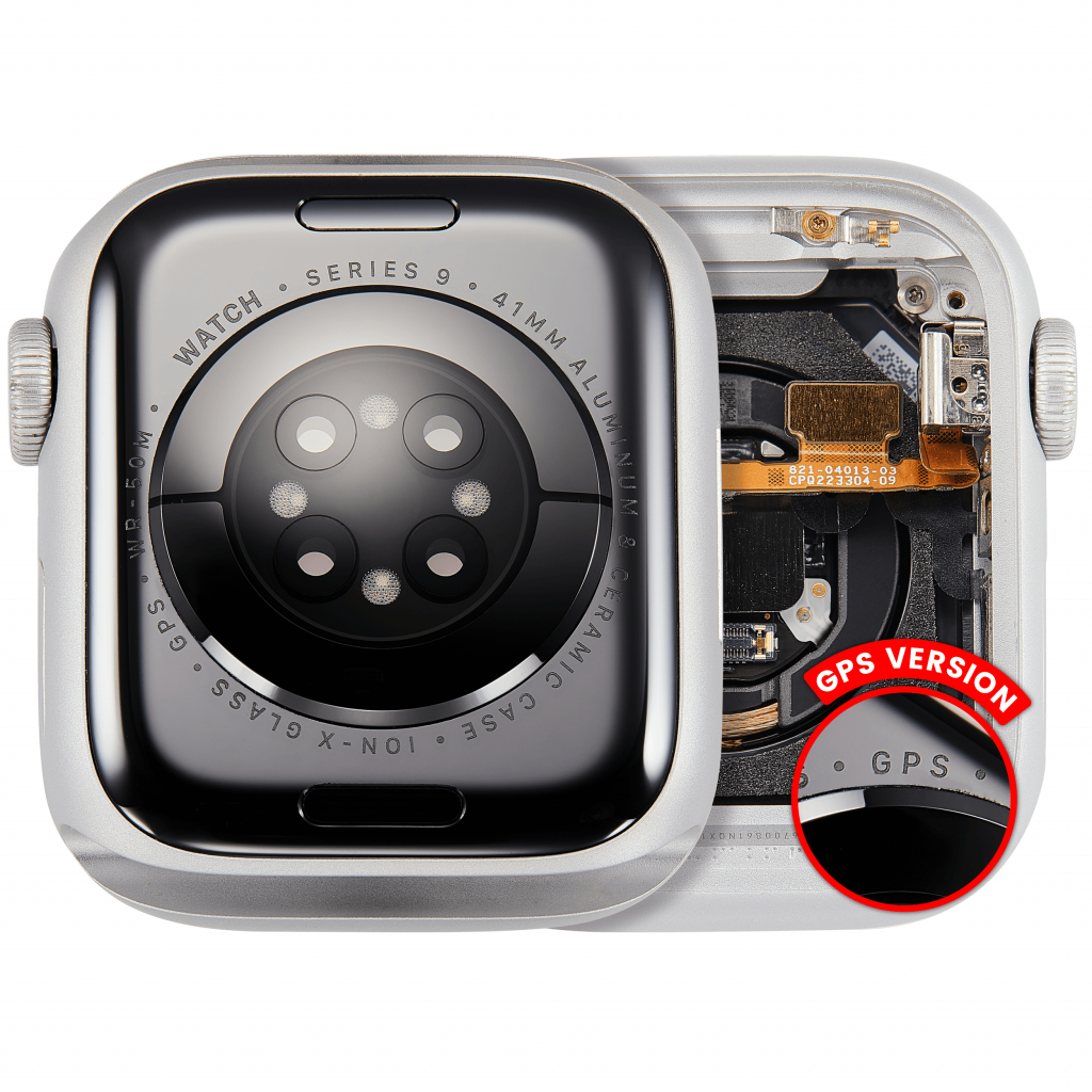 Housing Assembly Compatible For Watch Series 9 (41MM) (Used OEM Pull: Grade A) (GPS Version) (Aluminum / Silver)