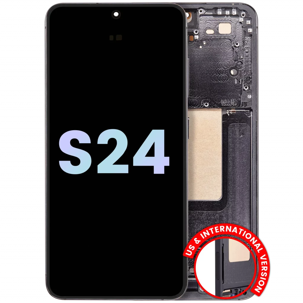 OLED Assembly With Frame For Samsung Galaxy S24 5G (US & International Version) (Service Pack) (Onyx Black)