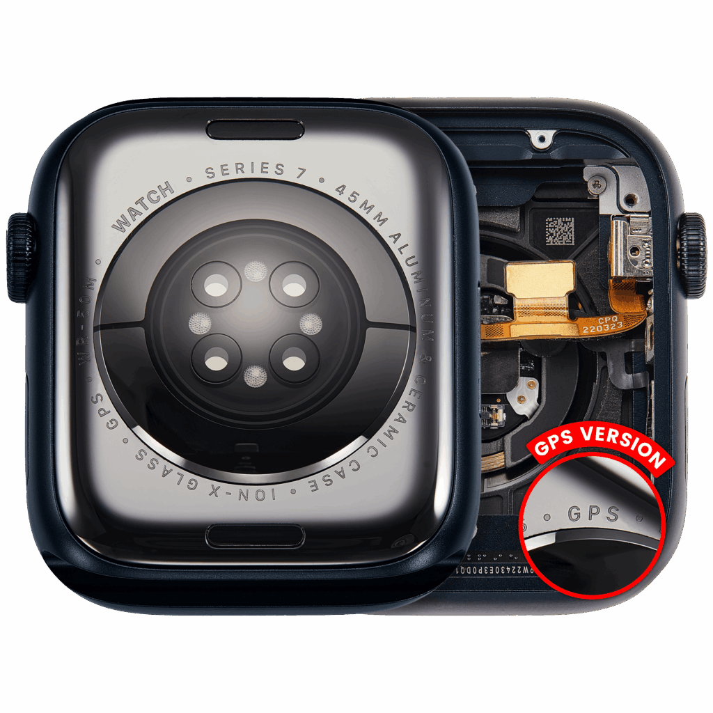 Housing Assembly Compatible For Watch Series 7 (45MM) (Used OEM Pull: Grade A) (GPS Version) (Aluminum / Space Black)