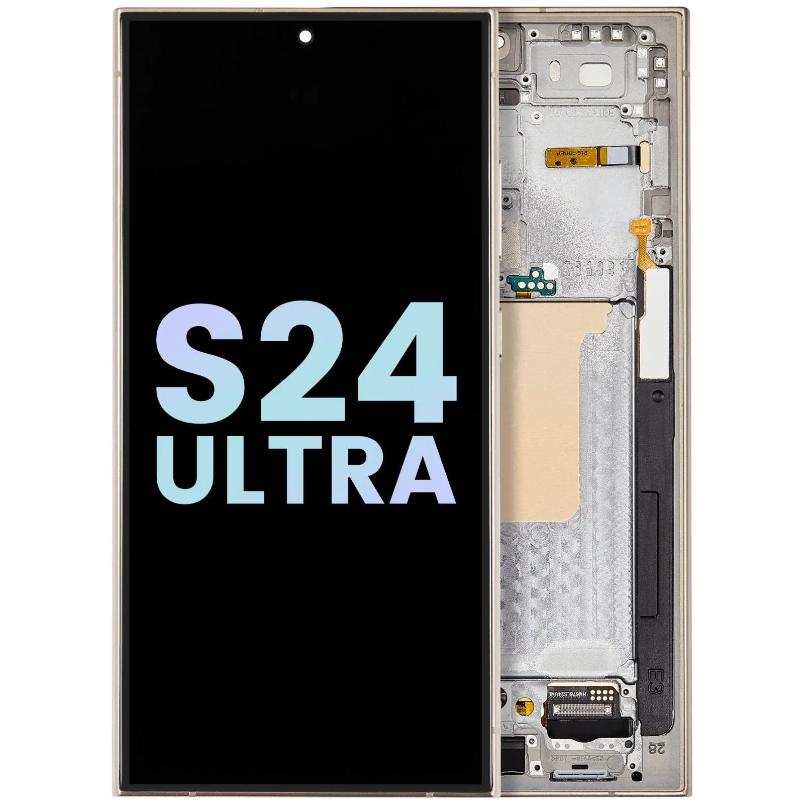OLED Assembly With Frame For Samsung Galaxy S24 Ultra (Service Pack) (Titanium Yellow)