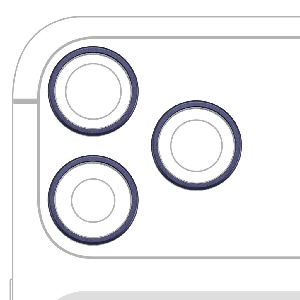 Back Camera Bezel Ring Only For iPhone 17 Pro / 17 Pro Max (Deep Blue) (3 Piece Set)