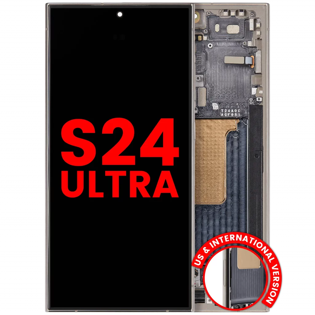 OLED Assembly With Frame For Samsung Galaxy S24 Ultra (US & International Version) (Aftermarket Plus) (Titanium Gray)