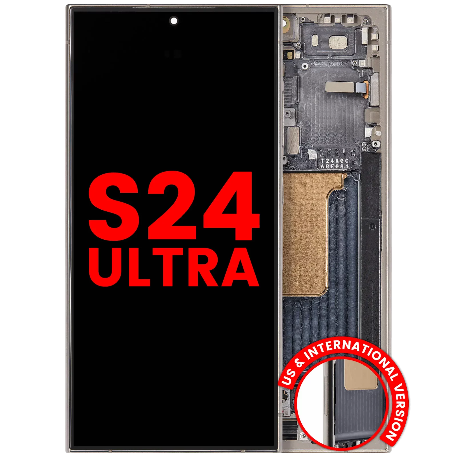OLED Assembly With Frame For Samsung Galaxy S24 Ultra (US & International Version) (Aftermarket Plus) (Titanium Gray)