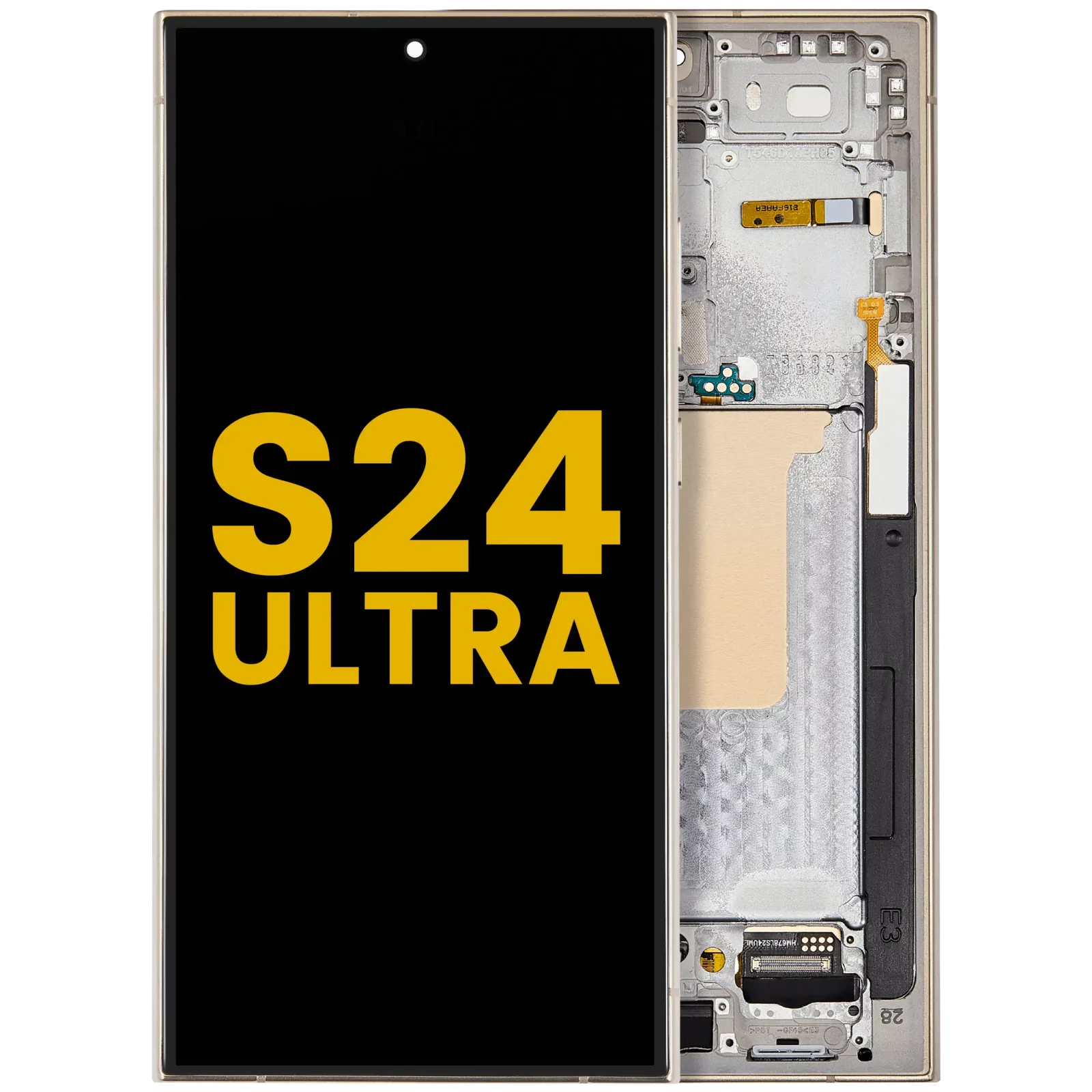 OLED Assembly With Frame For Samsung Galaxy S24 Ultra (Refurbished) (Titanium Yellow)