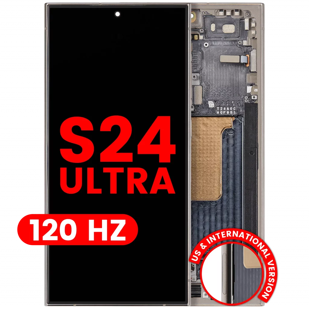 OLED Assembly With Frame For Samsung Galaxy S24 Ultra (US & International Version) (Aftermarket Plus) (120Hz) (Titanium Gray)