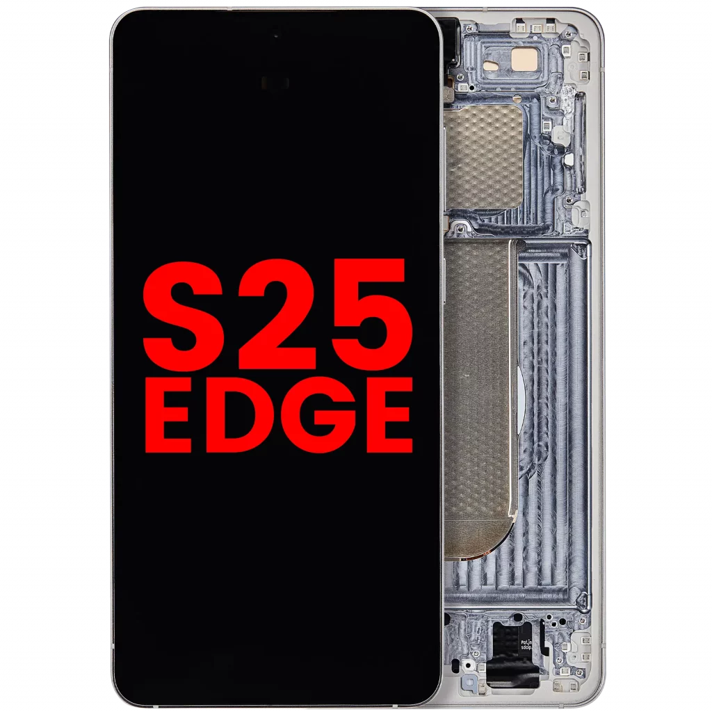 OLED Assembly With Frame For Samsung Galaxy S25 Edge (US & International Version) (Aftermarket Plus) (Titanium Silver)