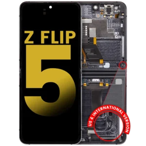Inner OLED Assembly With Frame Compatible For Samsung Galaxy Z Flip 5 5G (F731) (US & International) (Refurbished) (Phantom Black)