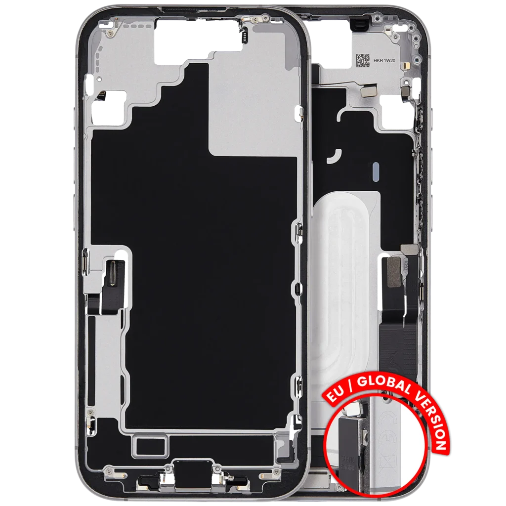 Mid-Frame Housing W/ Charging Port Flex & Small Parts For iPhone 17 (EU / Global Version) (Used OEM Pull: Grade A) (White) duplicated sku 107182199872