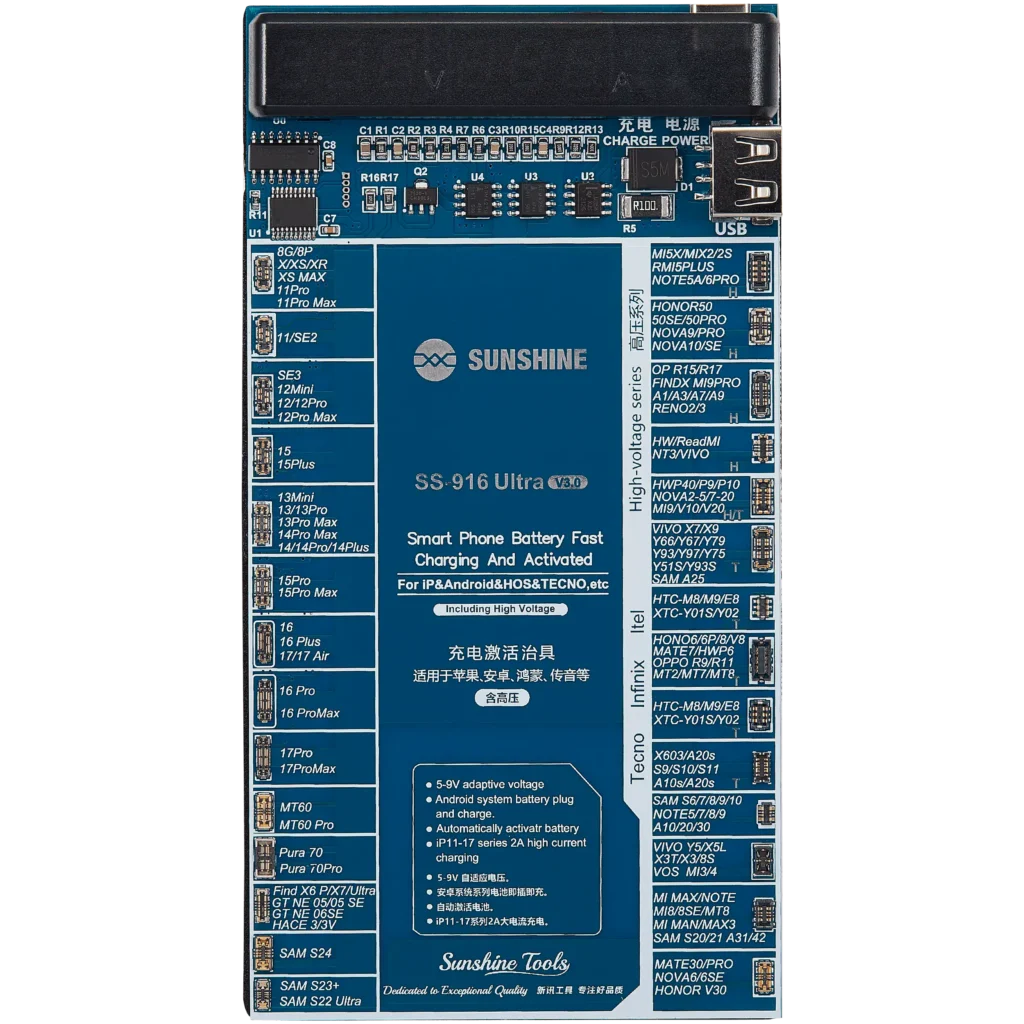 SS-916 Ultra IP Android / iPhone X - 17 Series Charging Activation Fixture (V3.0) (Sunshine)
