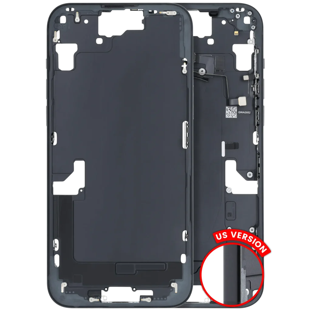 Mid-Frame Housing W/ Small Parts For iPhone 15 Plus (US Version) (Used OEM Pull: Grade B) (Black)