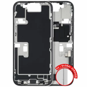 Mid-Frame Housing W/ Charging Port Flex & Small Parts For iPhone 16 Pro (EU / Global Version) (Used OEM Pull: Grade B) (White Titanium)