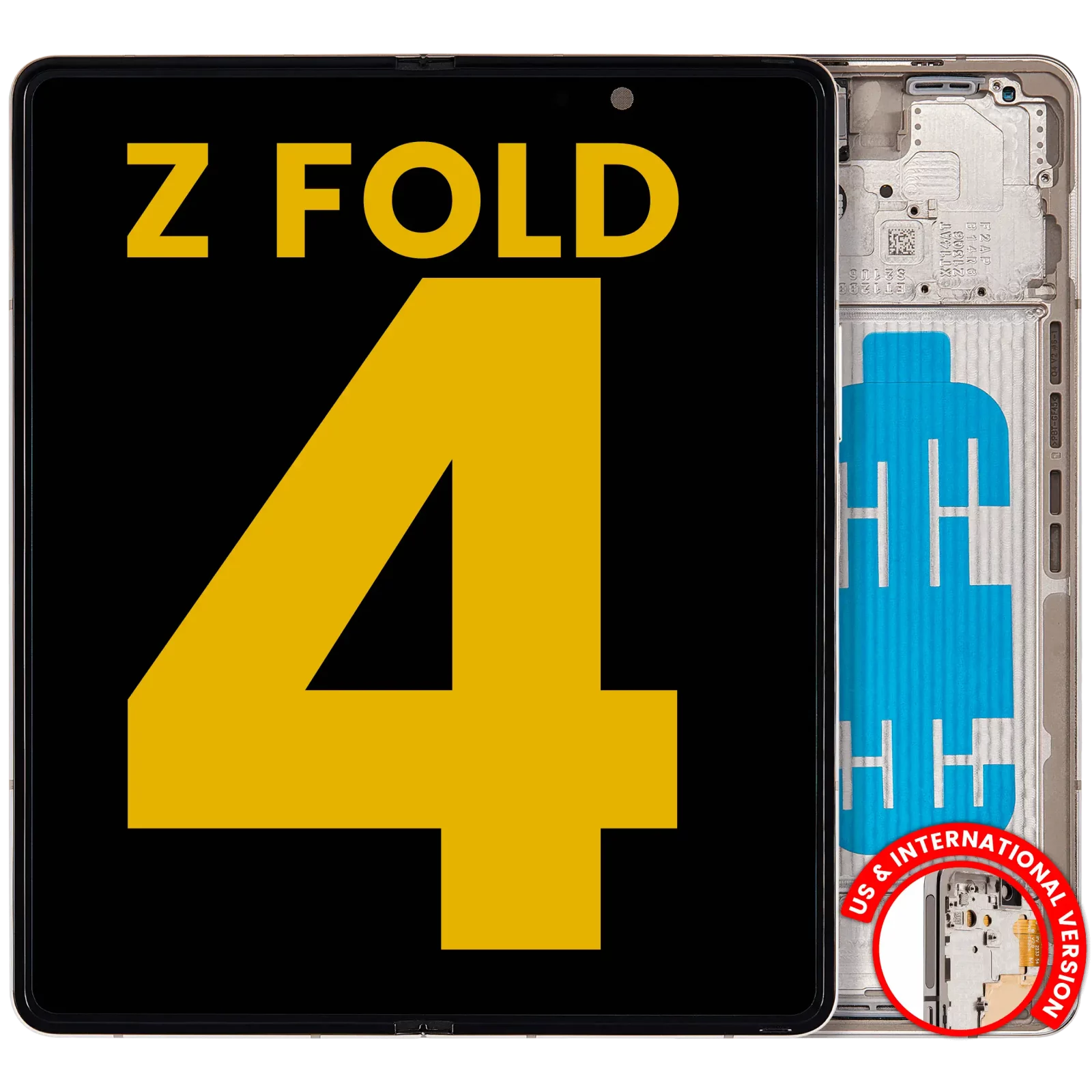 Inner OLED Assembly With Frame For Samsung Galaxy Z Fold 4 5G (US & International) (Refurbished) (Beige)