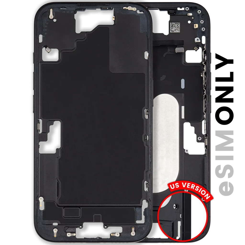 Mid-Frame Housing W/ Small Parts For iPhone 16 (US Version) (Used OEM Pull: Grade B) (Black)