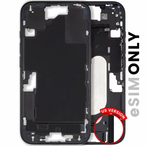 Mid-Frame Housing W/ Small Parts For iPhone 16 (US Version) (Used OEM Pull: Grade B) (Black)