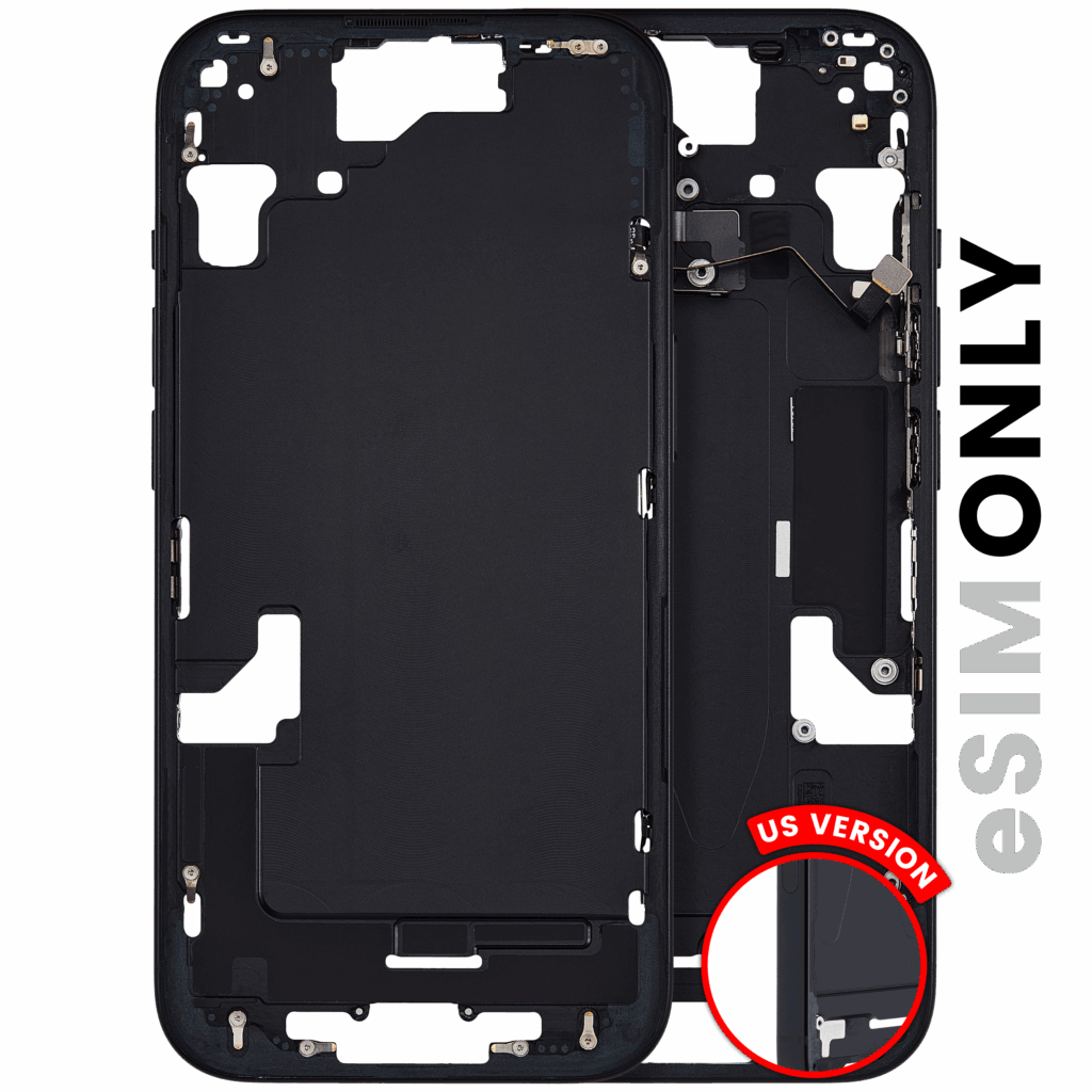 Mid-Frame Housing W/ Small Parts For iPhone 15 (US Version) (Used OEM Pull: Grade C) (Black)