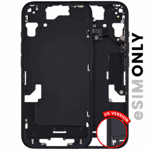Mid-Frame Housing W/ Small Parts For iPhone 15 (US Version) (Used OEM Pull: Grade C) (Black)
