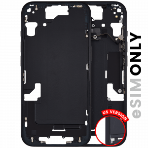 Mid-Frame Housing W/ Small Parts For iPhone 15 (US Version) (Used OEM Pull: Grade B) (Black)