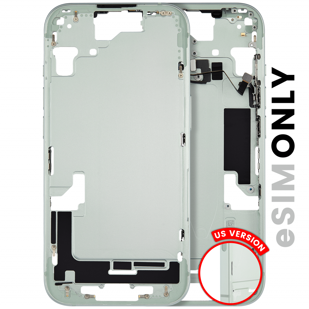 Mid-Frame Housing W/ Small Parts For iPhone 15 (US Version) (Used OEM Pull: Grade B) (Green)