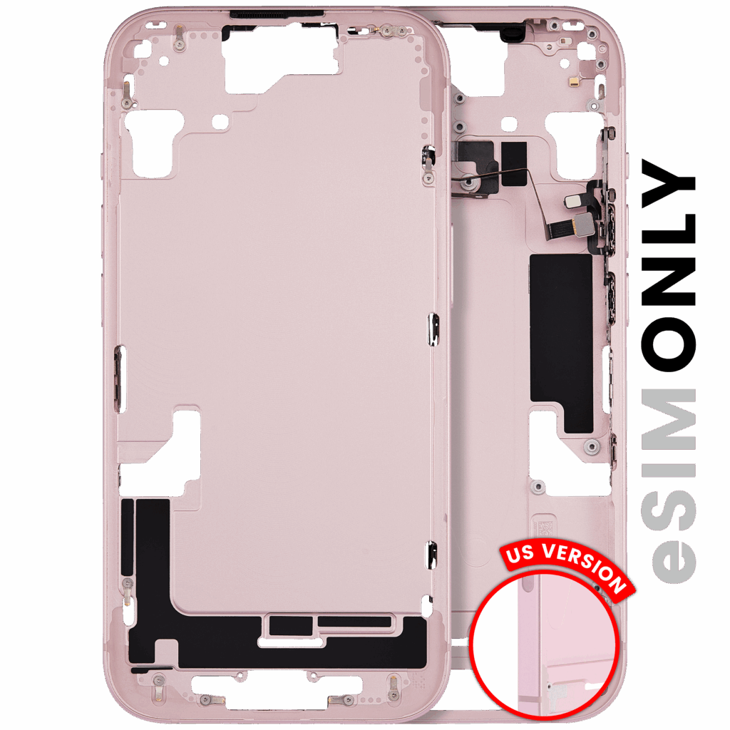 Mid-Frame Housing W/ Small Parts For iPhone 15 (US Version) (Used OEM Pull: Grade B) (Pink)