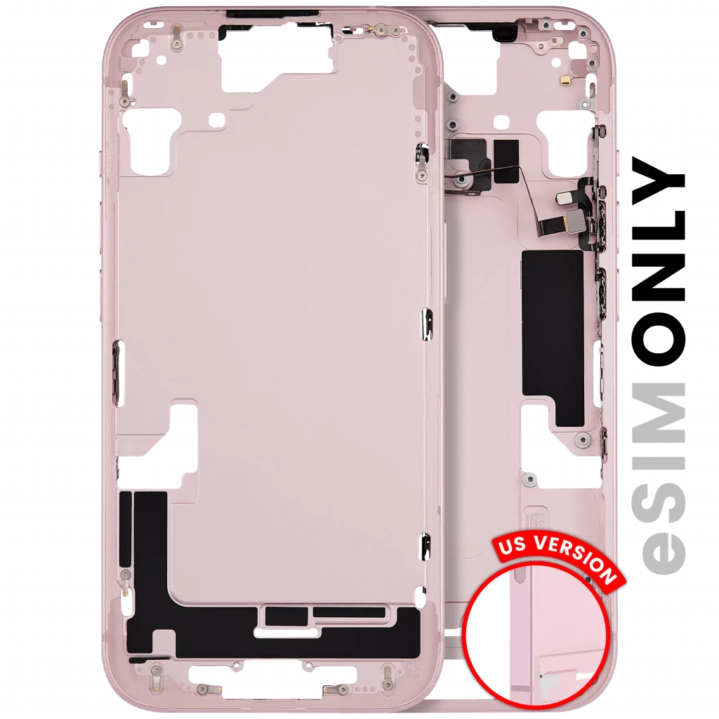 Mid-Frame Housing W/ Small Parts For iPhone 15 (US Version) (Used OEM Pull: Grade A) (Pink)
