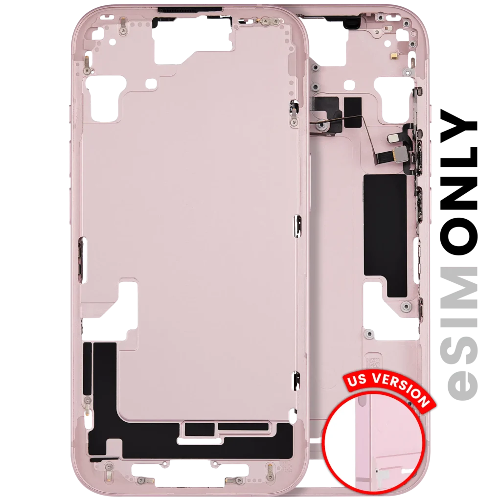 Mid-Frame Housing W/ Small Parts For iPhone 15 (US Version) (Used OEM Pull: Grade C) (Pink)