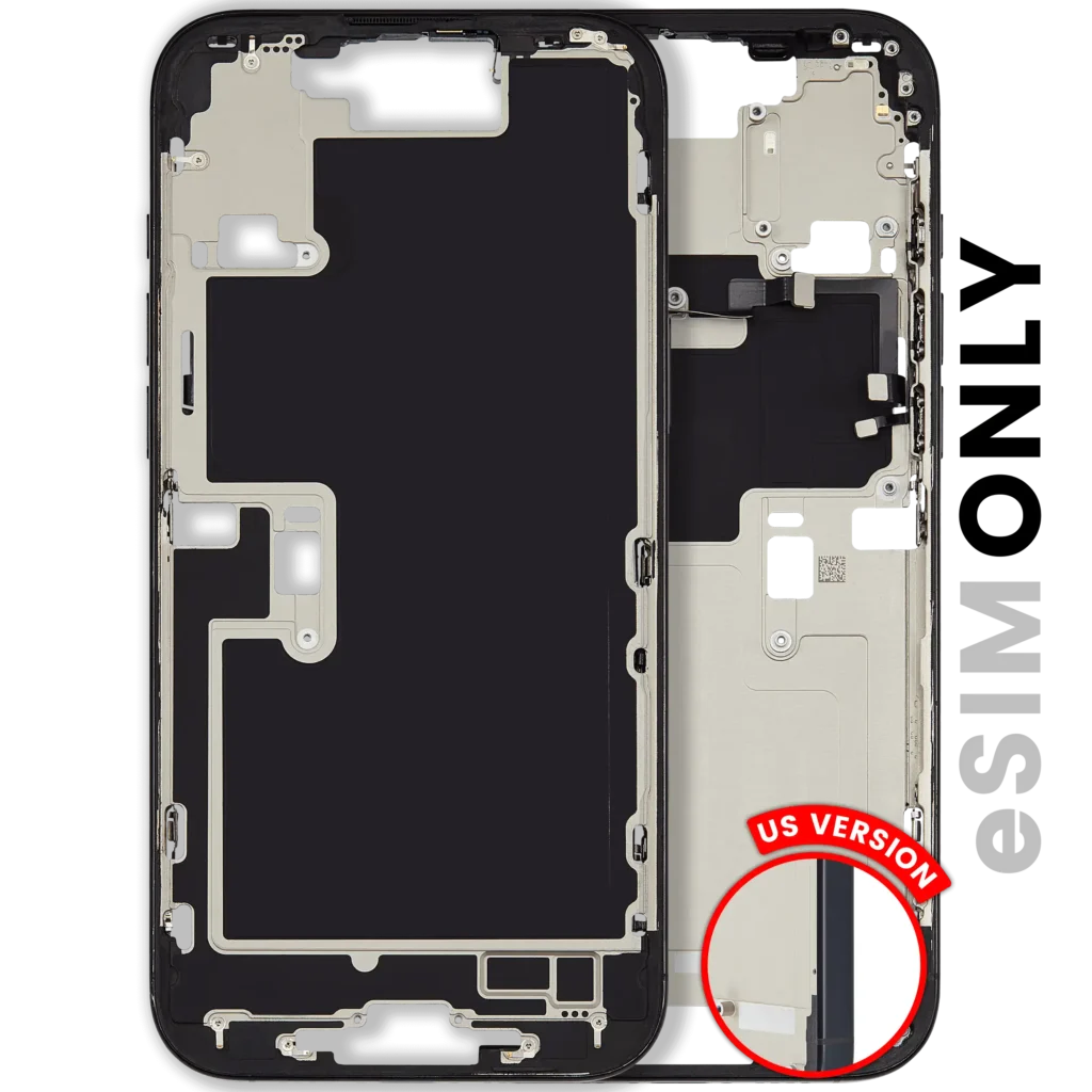 Mid-Frame Housing W/ Small Parts For iPhone 16 Pro Max (US Version) (Used OEM Pull: Grade A) (Black Titanium)