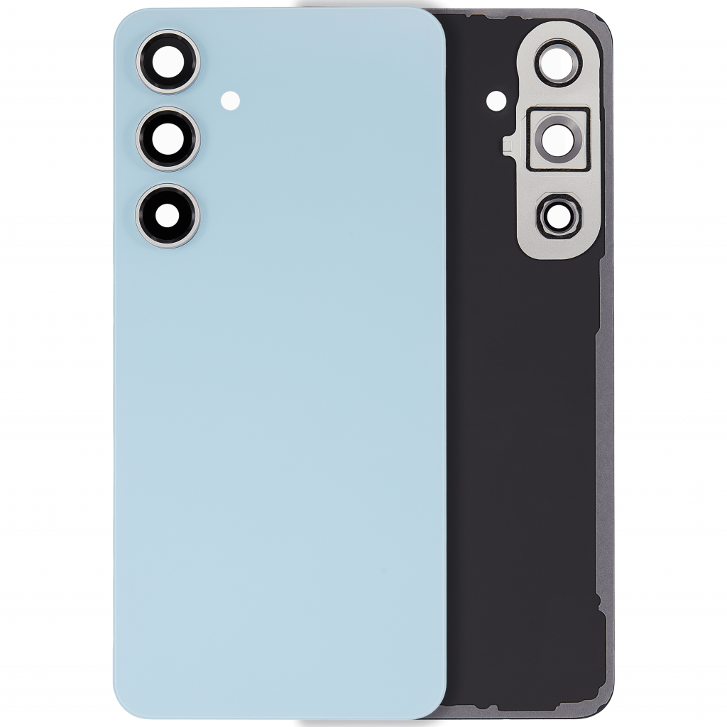 Back Cover Glass With Camera Lens For Samsung Galaxy S24 FE (No Logo) (Aftermarket Plus) (Blue)