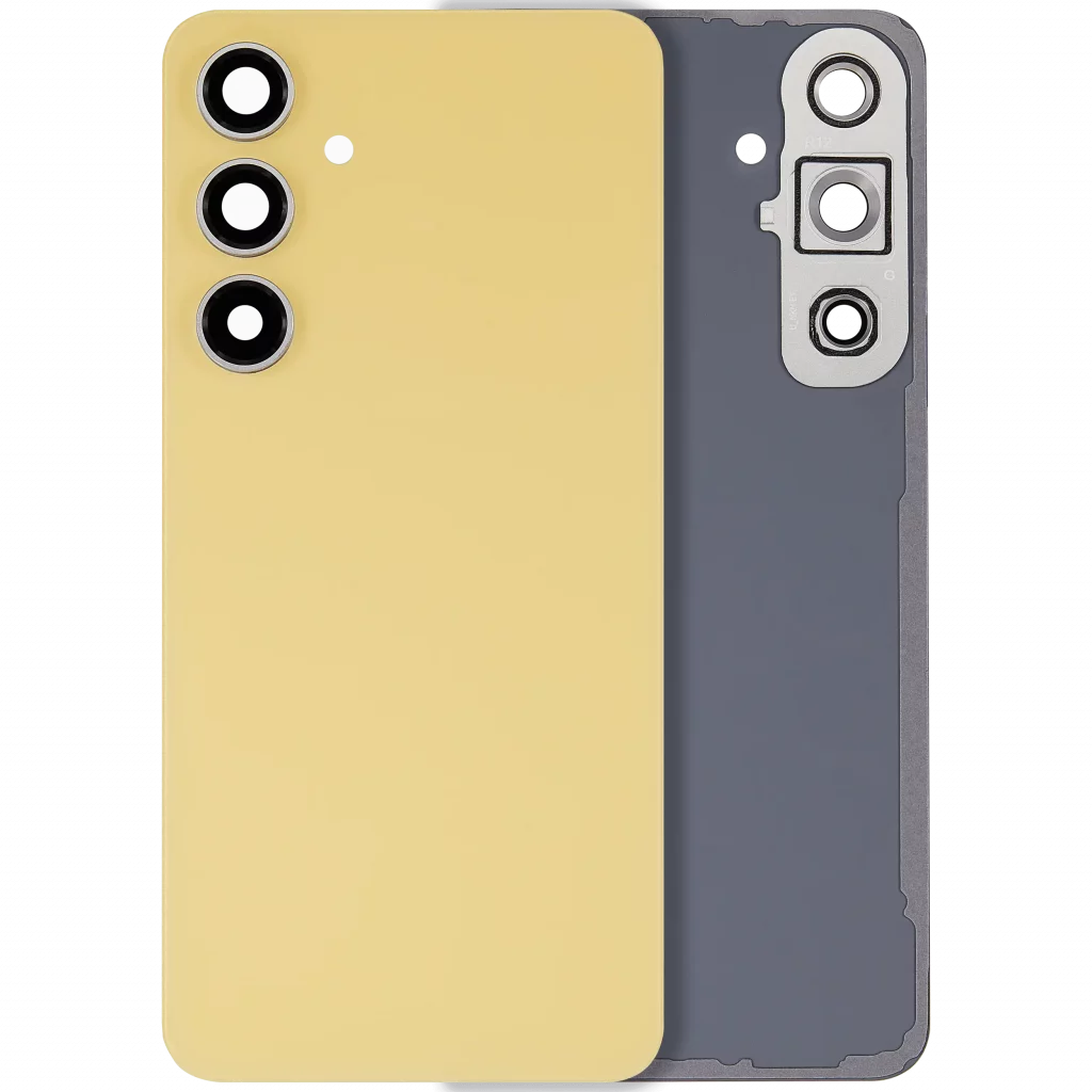 Back Cover Glass With Camera Lens For Samsung Galaxy S24 FE (No Logo) (Aftermarket Plus) (Yellow)
