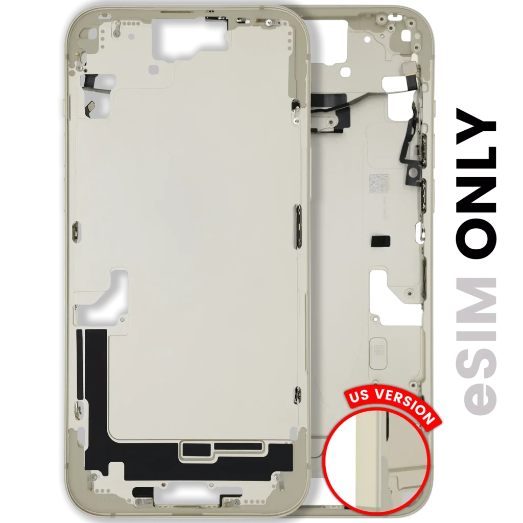 Mid-Frame Housing W/ Small Parts For iPhone 15 Plus (US Version) (Used OEM Pull: Grade B) (Yellow)