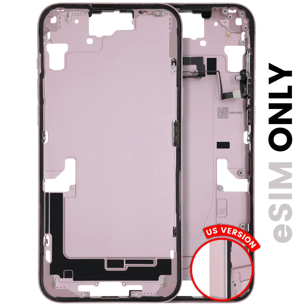 Mid-Frame Housing W/ Small Parts For iPhone 15 Plus (US Version) (Used OEM Pull: Grade B) (Pink)