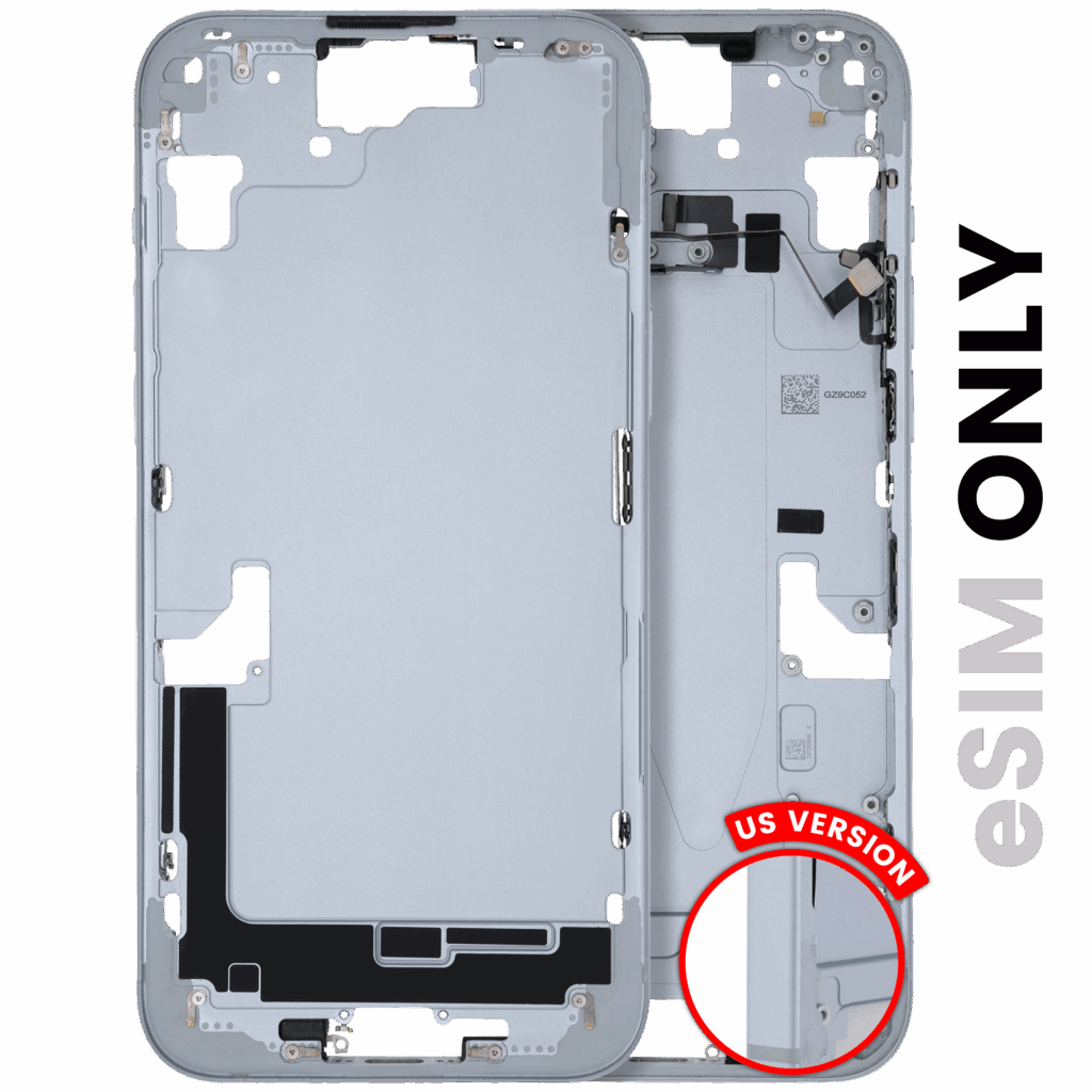 Mid-Frame Housing W/ Small Parts For iPhone 15 Plus (US Version) (Used OEM Pull: Grade A) (Blue)